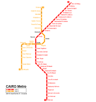 Ampliar mapa de metro de El Cairo Egipto