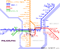 Ampliar mapa de metro de Filadelfia Estados Unidos