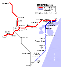 Ampliar mapa de metro de Recife Brasil