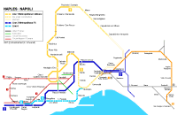 Ampliar mapa de metro de Nápoles Italia